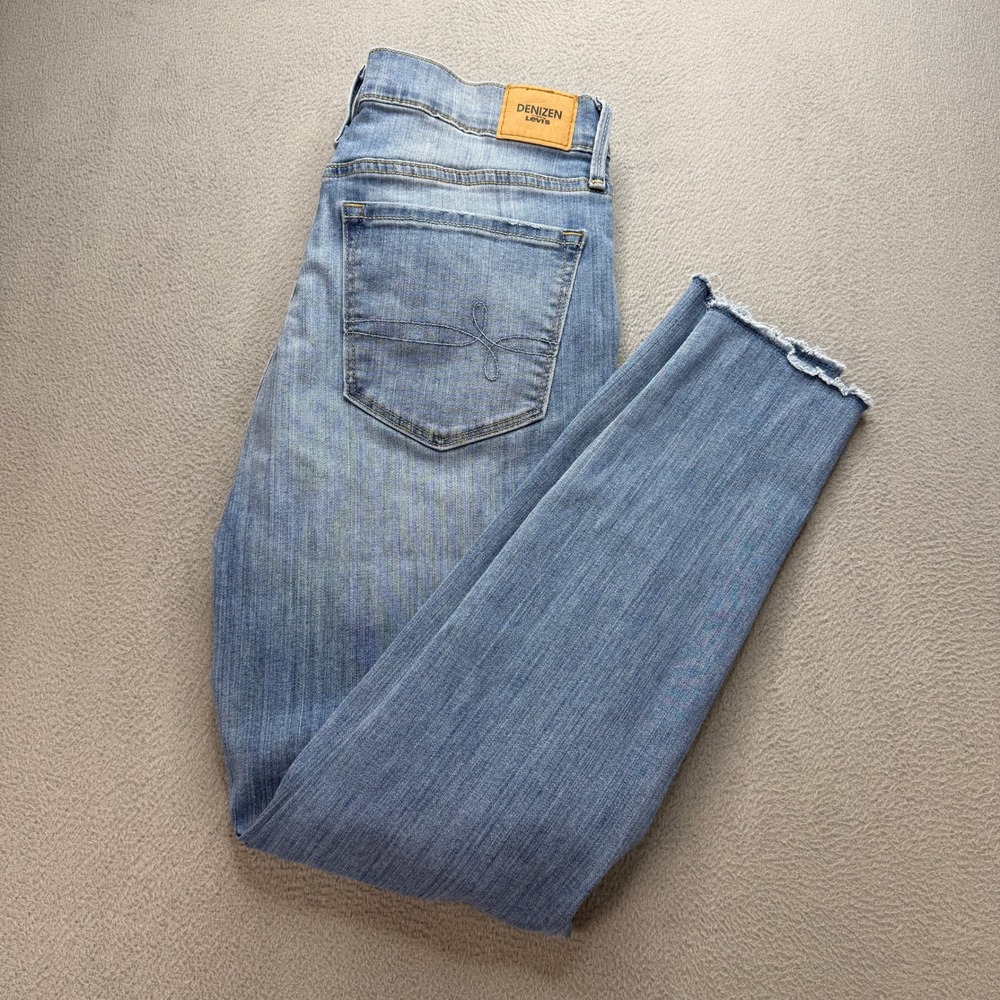 Levis Denizen Ultra High Rise Ankle Jegging Women 11 W30 Blue Denim Distressed